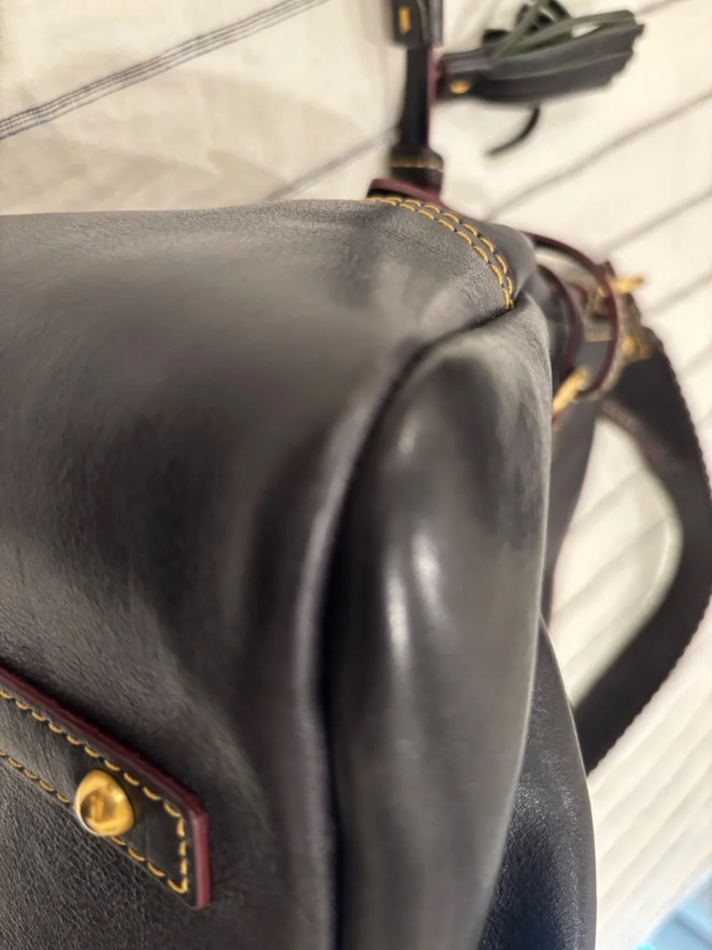 Dooney & Bourke Navy Florentine Hobo with Whipstitched Handle